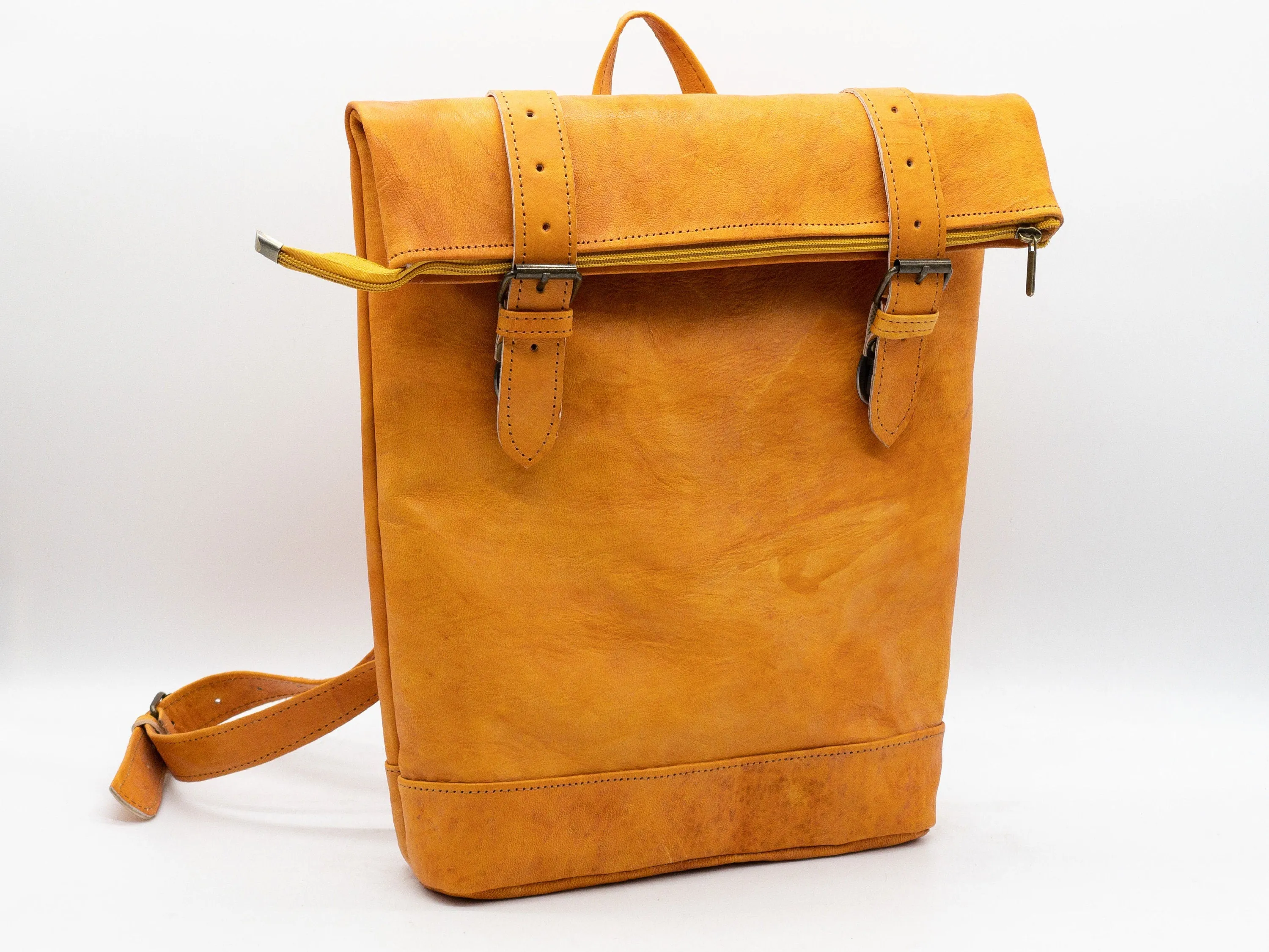 Moroccan Leather Backpack  - Shoulder Bag and Hipster Backpack
