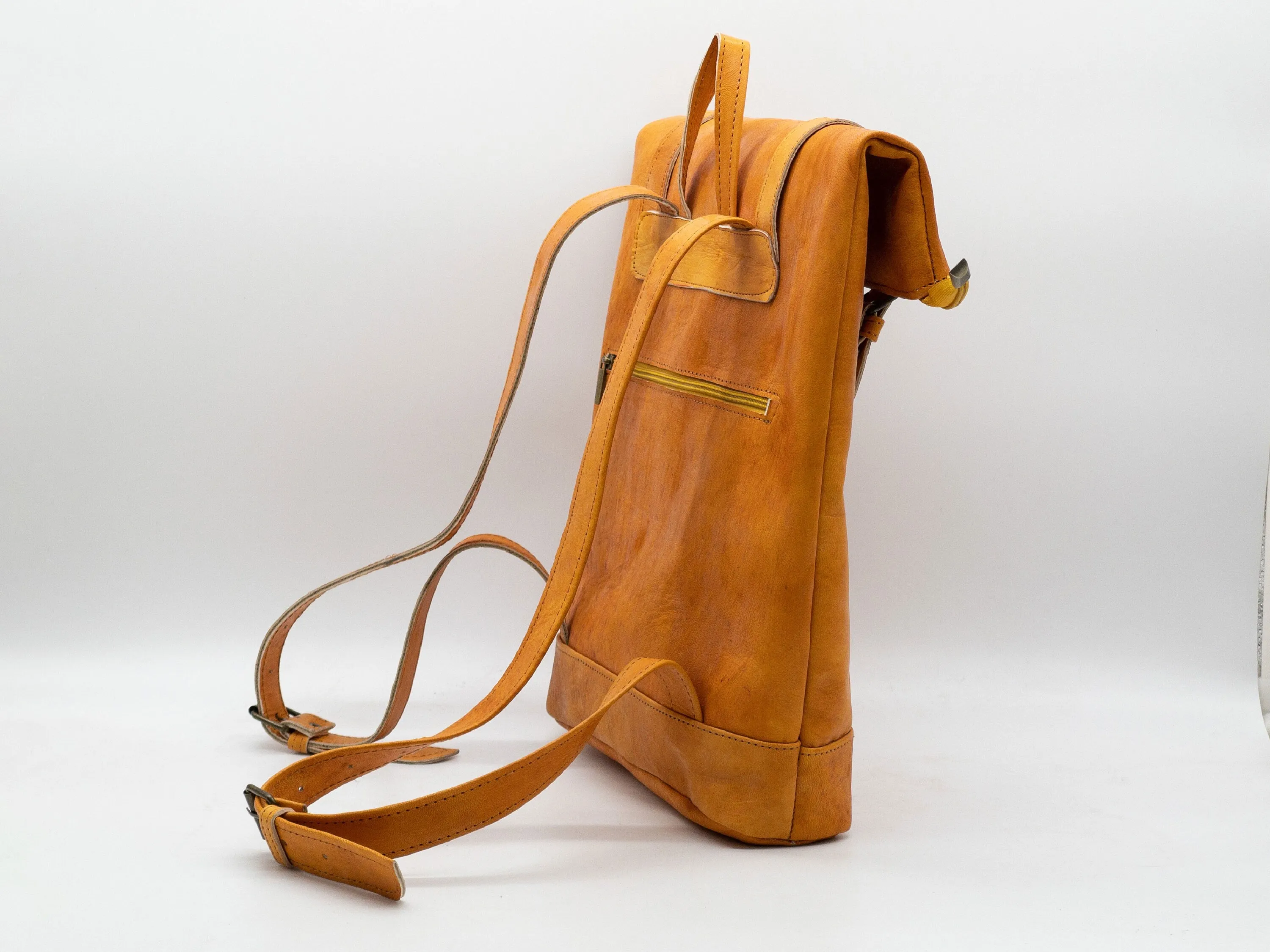 Moroccan Leather Backpack  - Shoulder Bag and Hipster Backpack