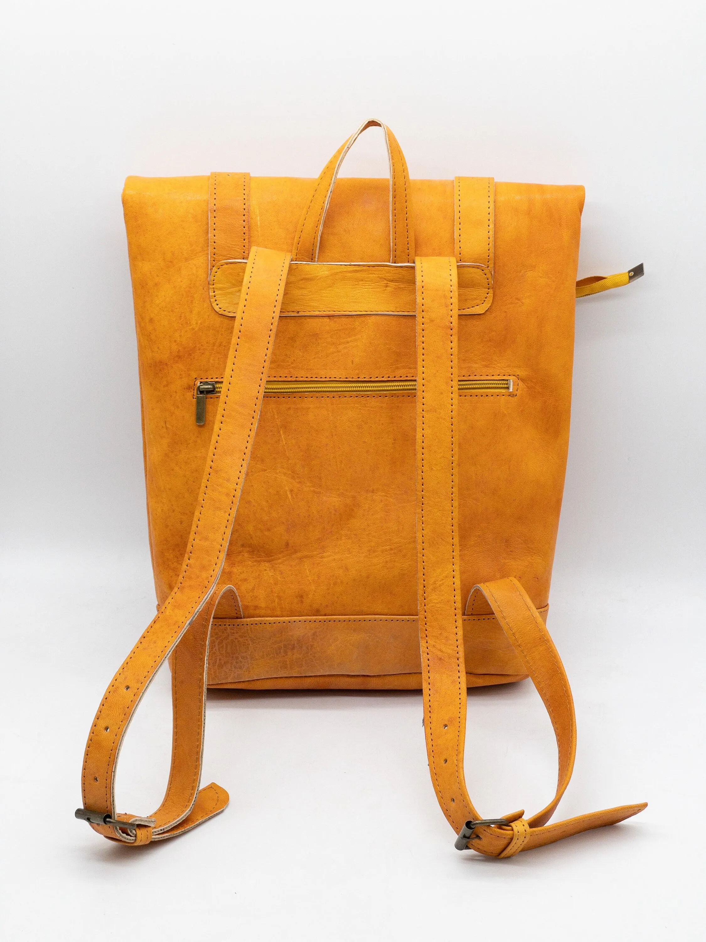 Moroccan Leather Backpack  - Shoulder Bag and Hipster Backpack