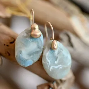 Moss Pebble Clay Bronze Earrings