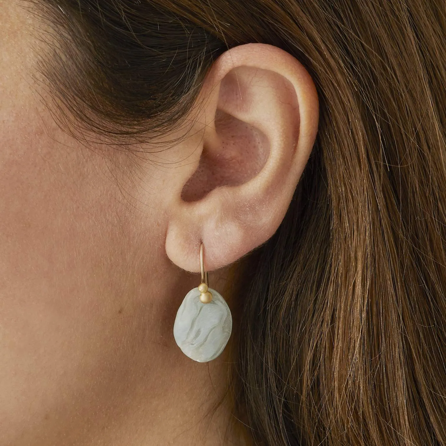 Moss Pebble Clay Bronze Earrings