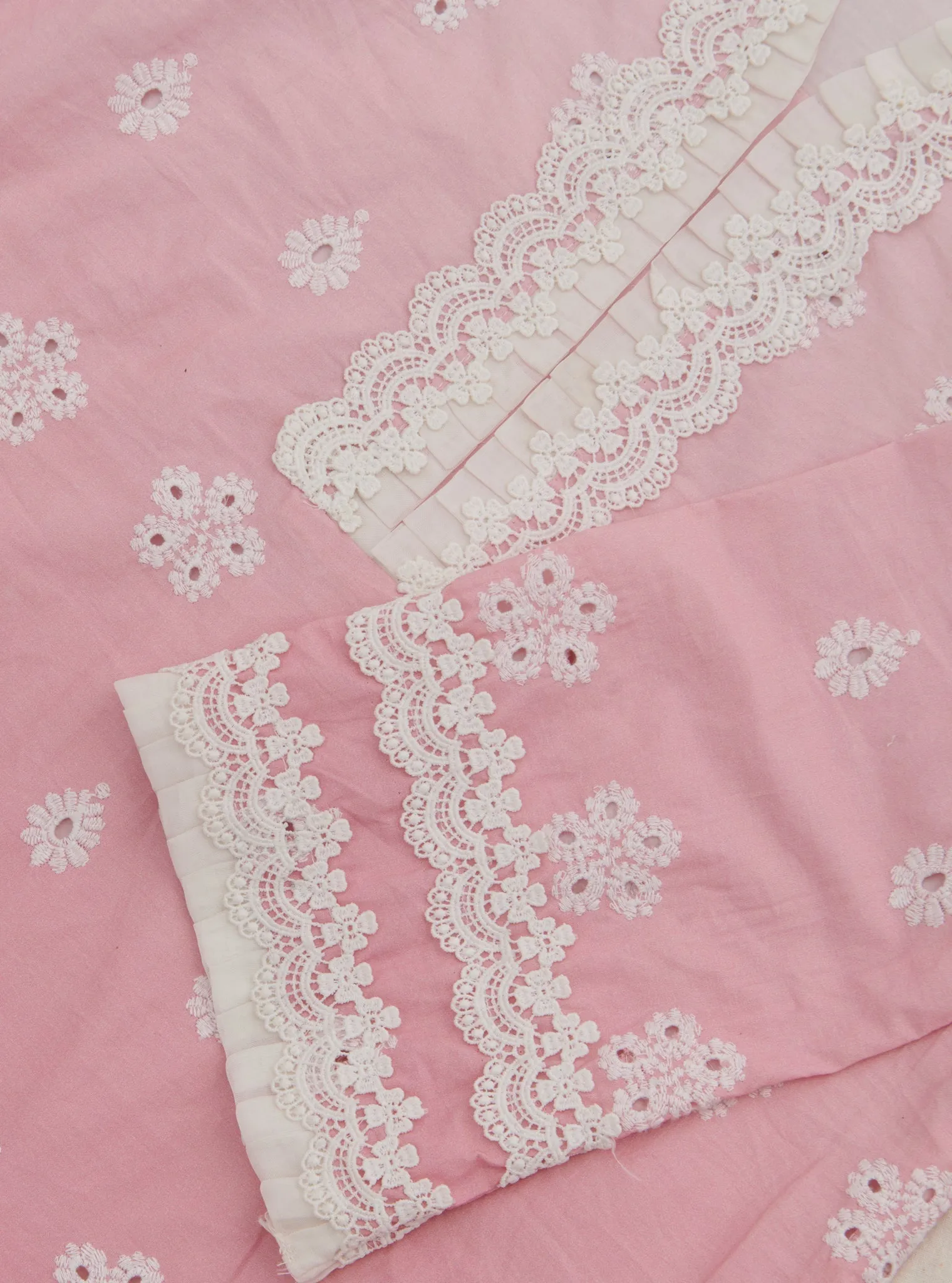 Mulmul Cotton Mandovi Pink Kurta With Mandovi Pink Pant