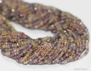 Multi Ametrine Faceted Rondelle Gemstone Loose Spacer Beads Strand 13" 3mm