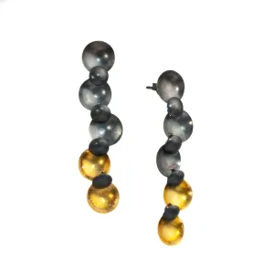 Mysterium Collection Black and Gold Disc Cluster Earrings