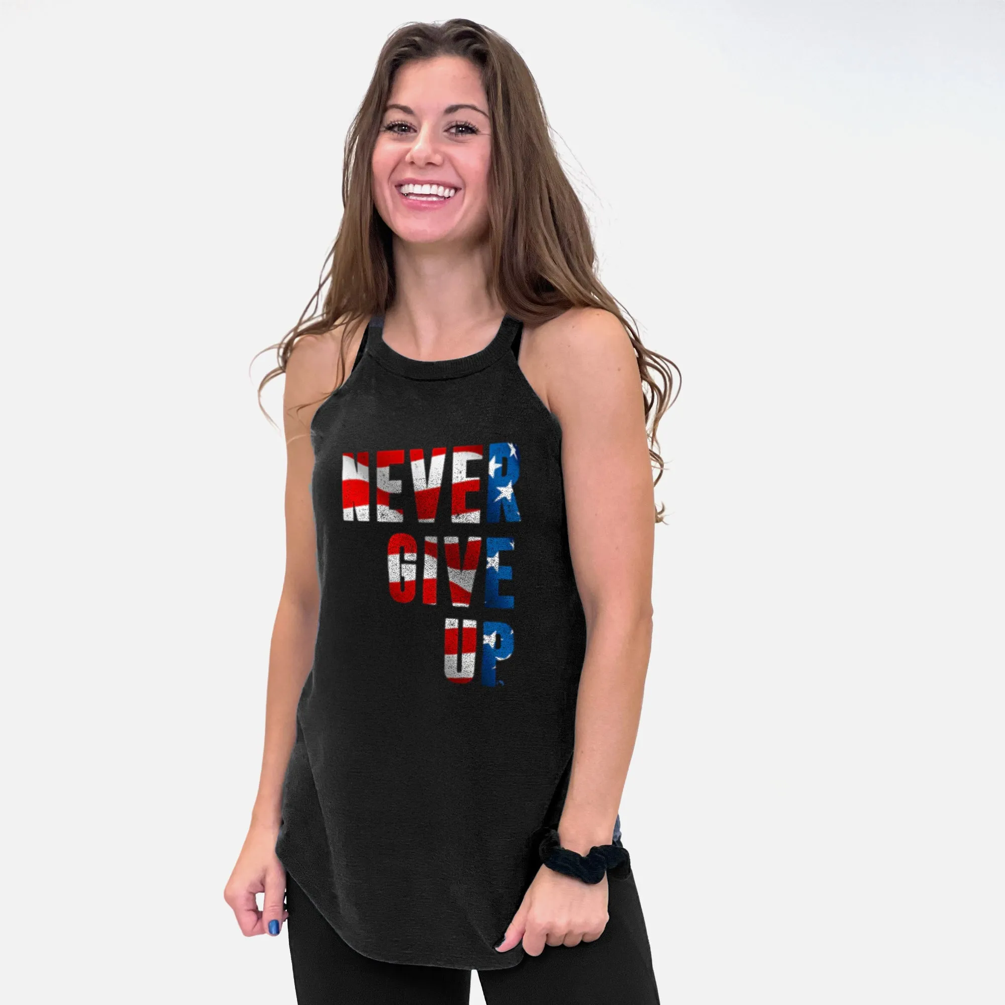 Never Give up Patriot Rocker Tank Top