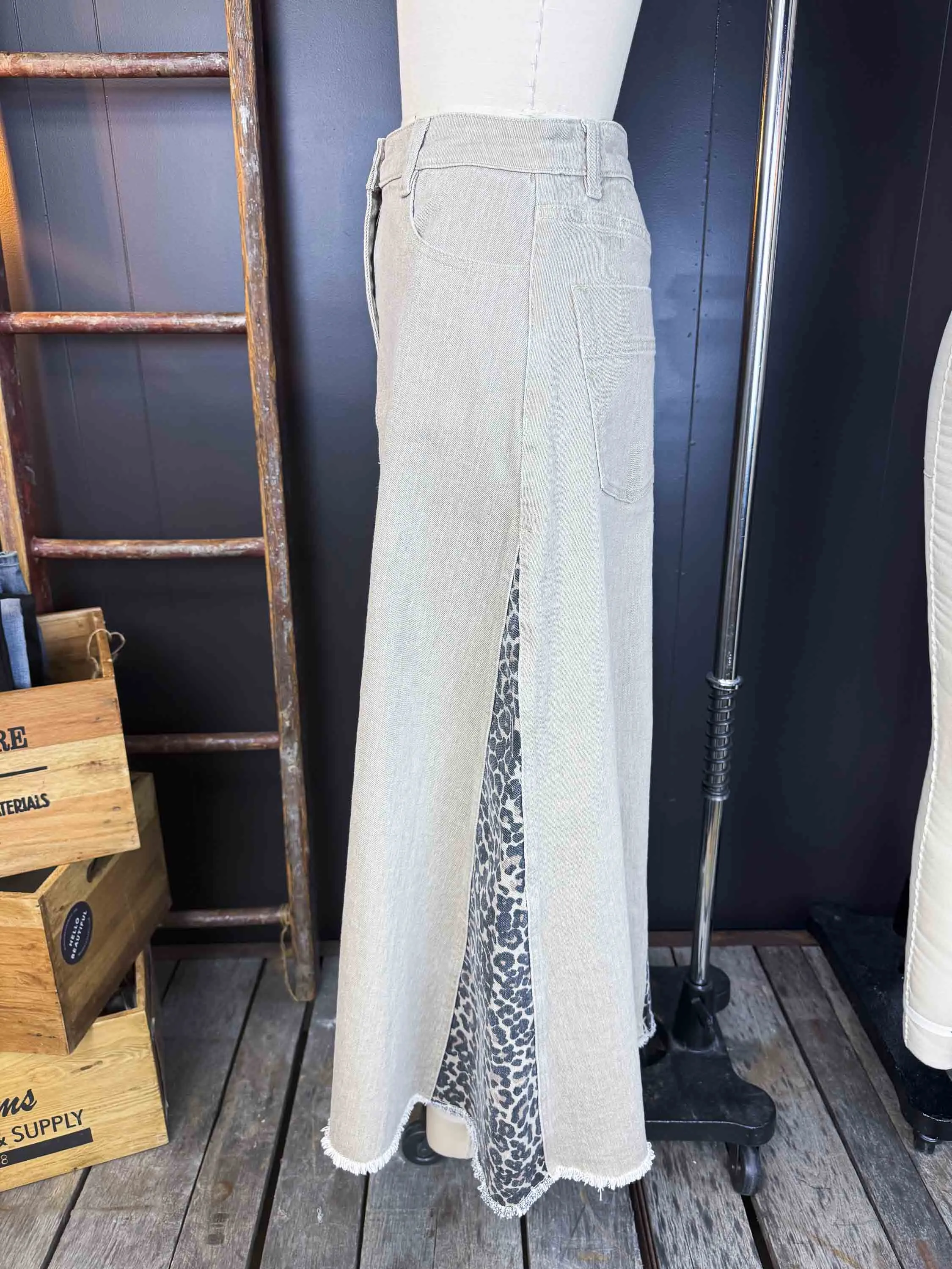 New Amber Leopard Peek-a-Boo Skirt