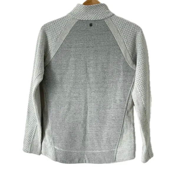 NEW Prana Brandie Sweater Bone Heather Grey Mock Neck Women’s Size Medium M