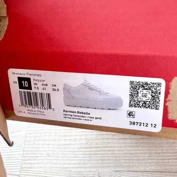 New Puma Karmen Rebelle Platform Sneaker | Spring Lavender‎ Size 10