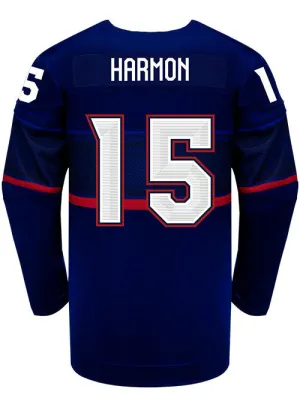 Nike USA Hockey Savannah Harmon Away 2022 Olympic Jersey