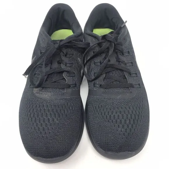 Nike Womens Free RN Flyknit Triple Black Anthracite Running Shoe size 8 880844