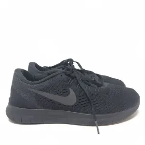 Nike Womens Free RN Flyknit Triple Black Anthracite Running Shoe size 8 880844