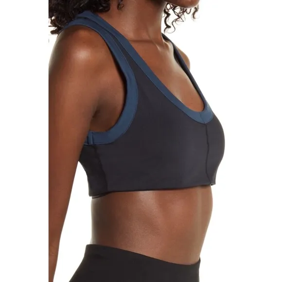 NWT $48 Free‎ People FB Movement [ Large ] Rebel Sports Bra in Black/Navy