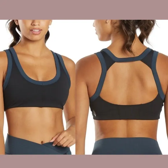 NWT $48 Free‎ People FB Movement [ Large ] Rebel Sports Bra in Black/Navy