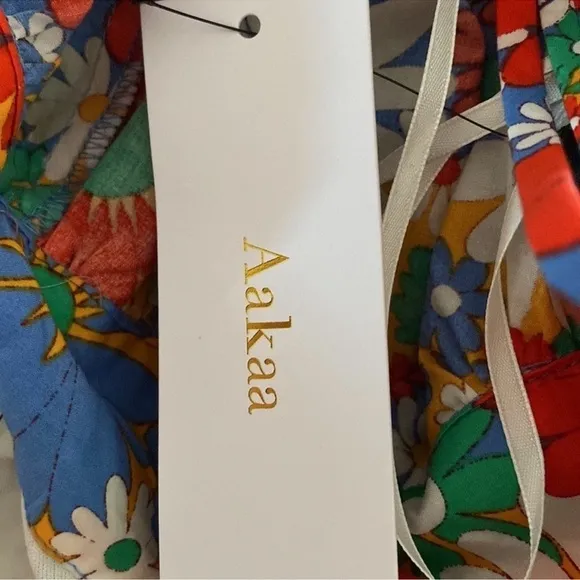 NWT Aakaa Red Dress Aakaa Multi FloralMaxi Dress