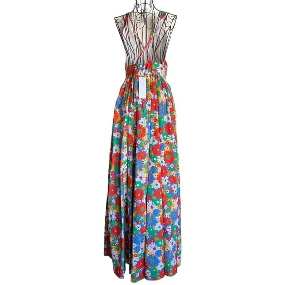 NWT Aakaa Red Dress Aakaa Multi FloralMaxi Dress