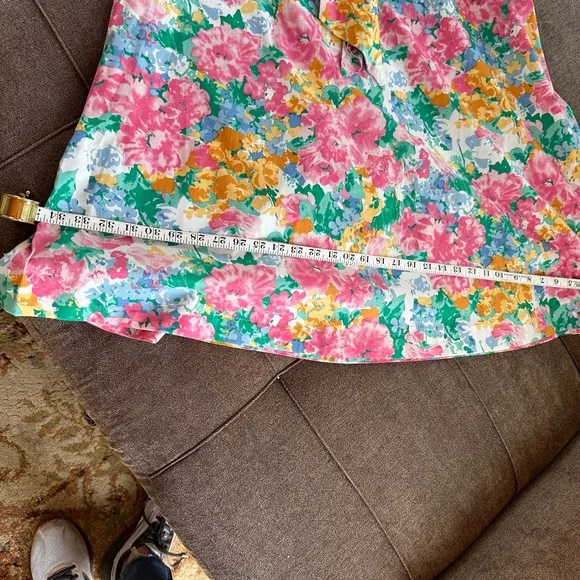 NWT Anne Klein Vibrant Floral Belt Waisted Dress with Pockets Size S