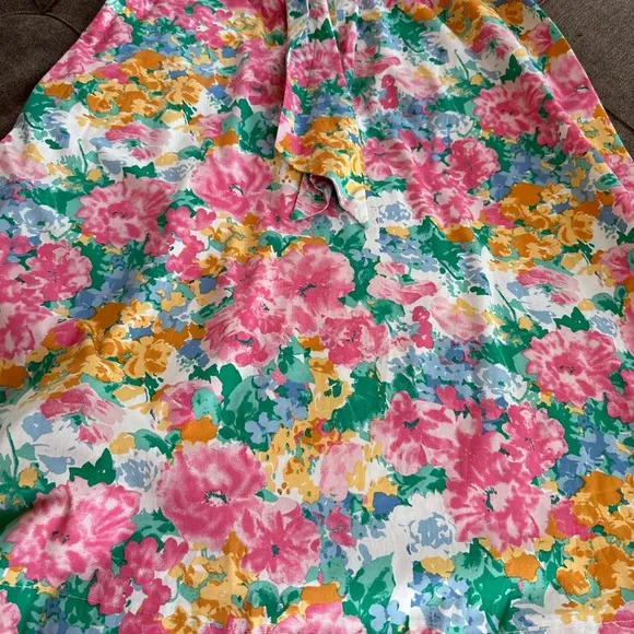 NWT Anne Klein Vibrant Floral Belt Waisted Dress with Pockets Size S
