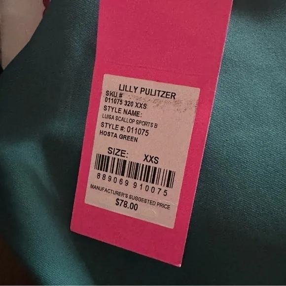 NWT Lilly Pulitzer Luxletic Luisa Scallop Sports Bra - Size XXS