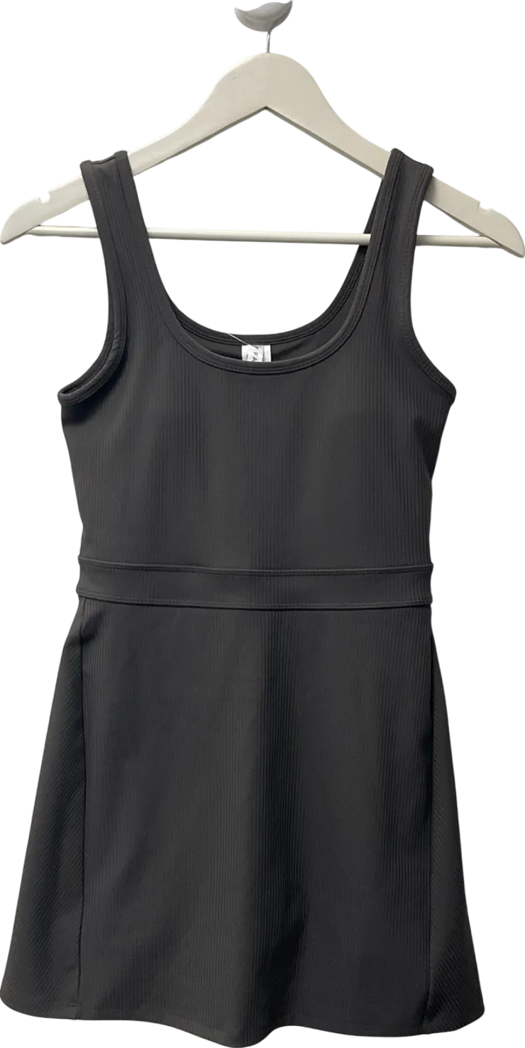 Oasis Grey Sporty Rib Built In Short Dress UK XS