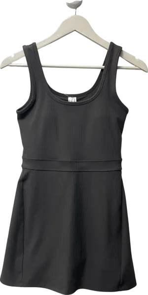 Oasis Grey Sporty Rib Built In Short Dress UK XS