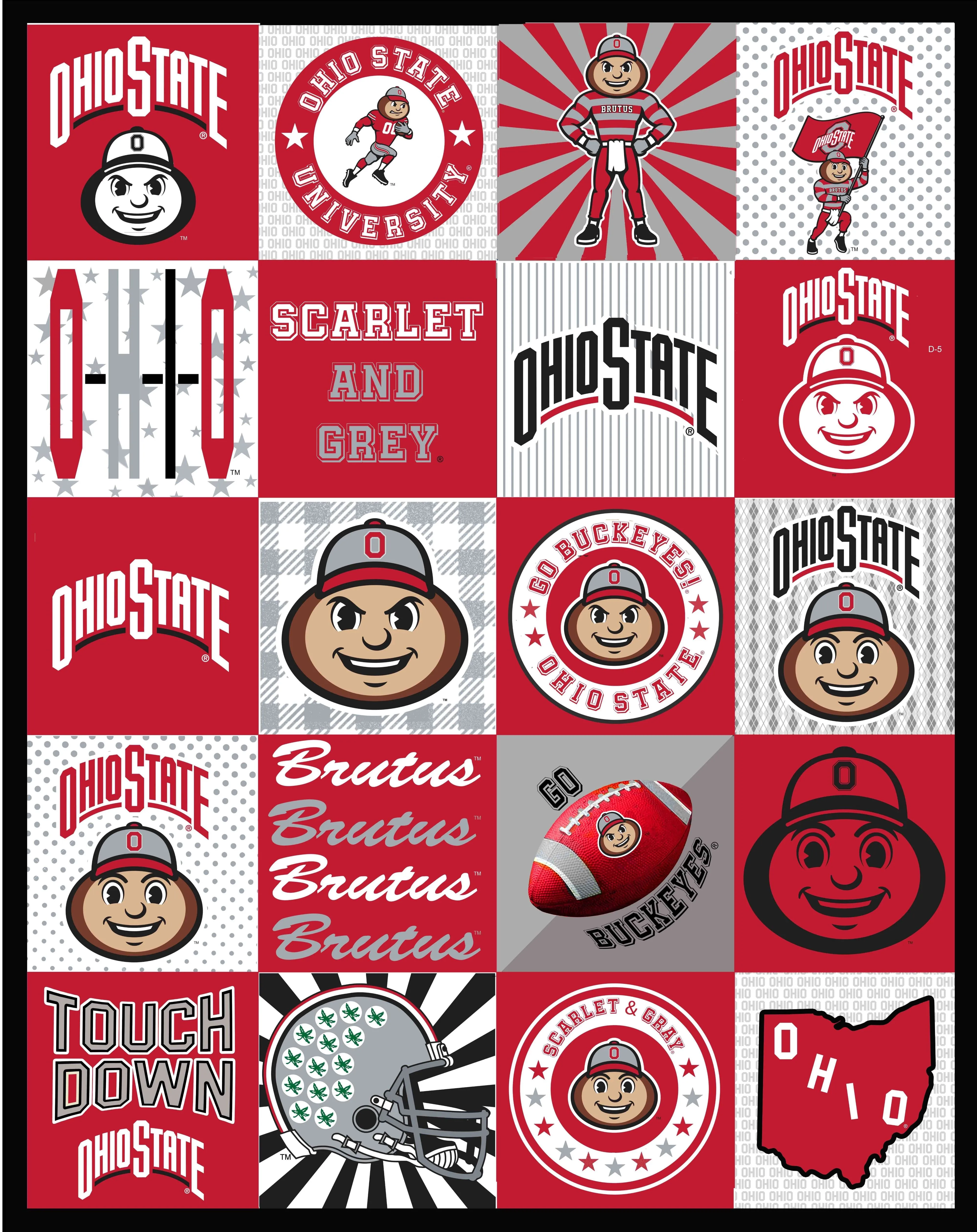 OHIO STATE UNIVERSITY-Collegiate T-Shirt Minky-100% Polyester-OHS1362