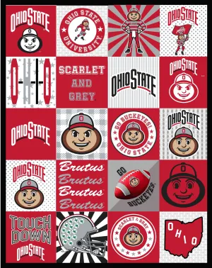 OHIO STATE UNIVERSITY-Collegiate T-Shirt Minky-100% Polyester-OHS1362