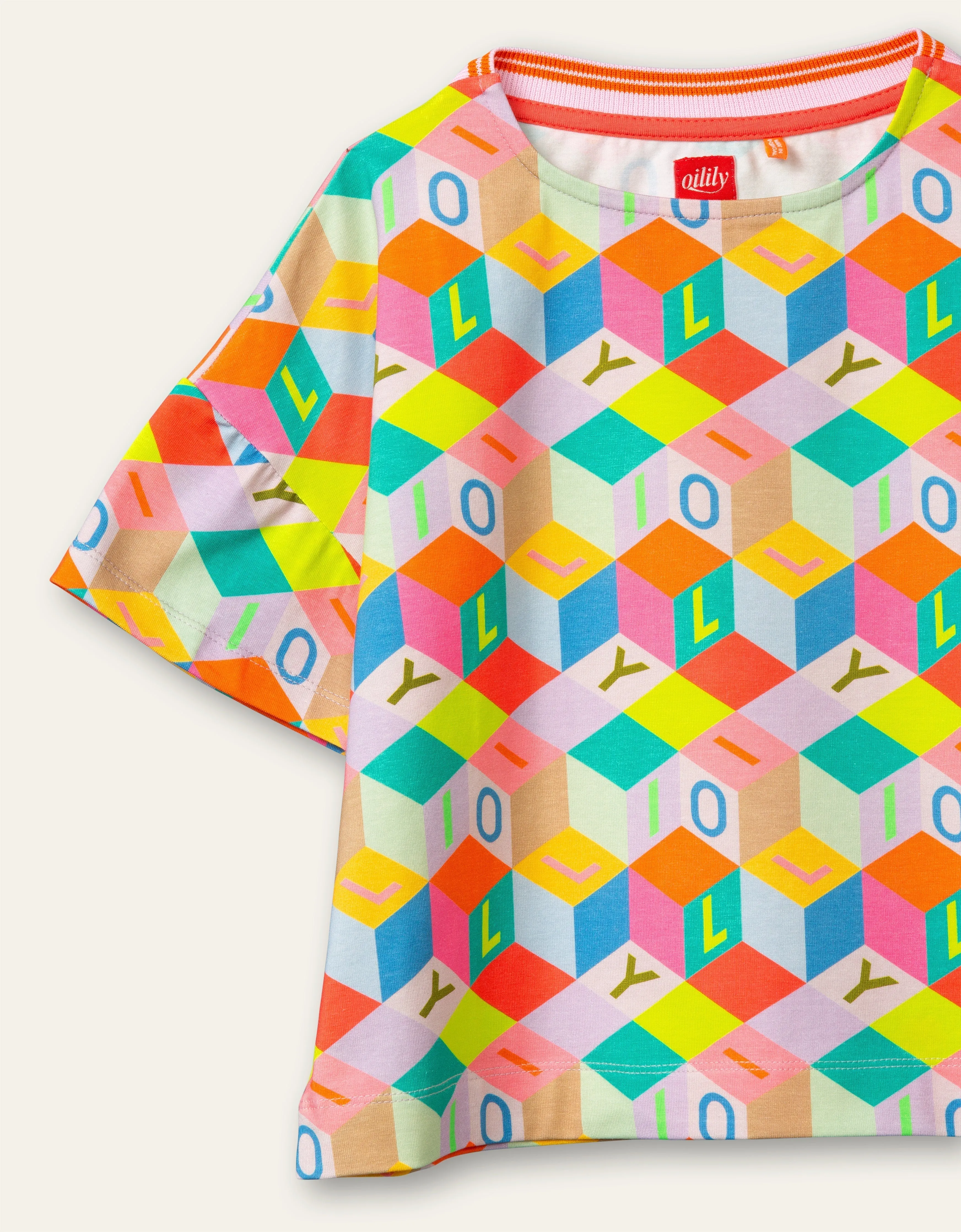 OILILY Tischa Girls Multicolour Blocks T-Shirt - CLEARANCE SALE