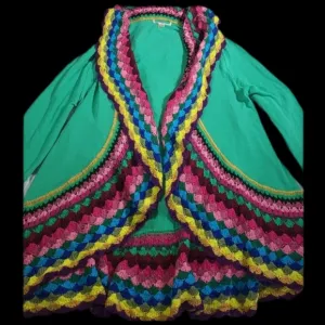 Open front Cardigan/Duster with crochet trim size medium