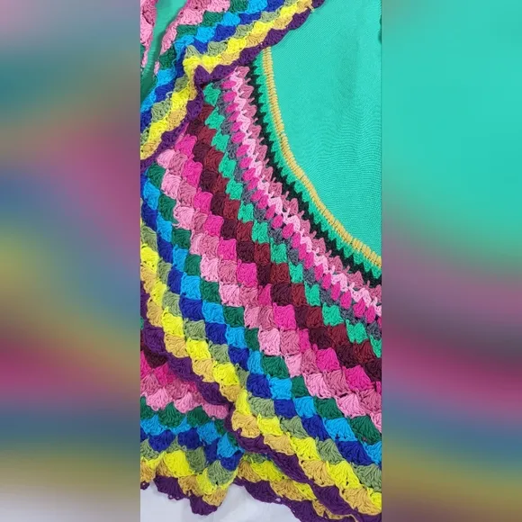 Open front Cardigan/Duster with crochet trim size medium