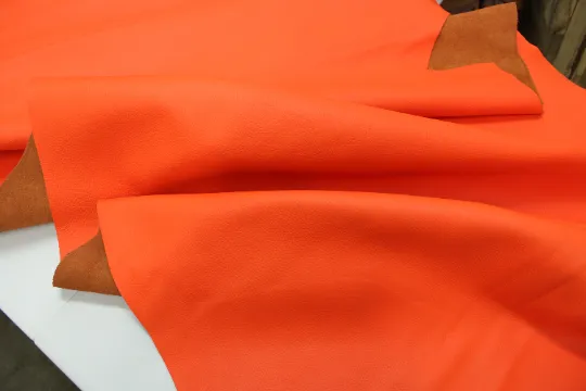 Orange Neon Floater  leather PRE CUT Pieces | 12"x12", 12"x18", 12"x24" Precuts Sheets
