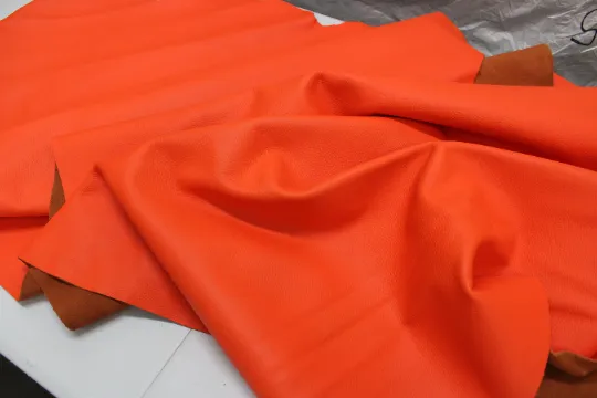 Orange Neon Floater  leather PRE CUT Pieces | 12"x12", 12"x18", 12"x24" Precuts Sheets