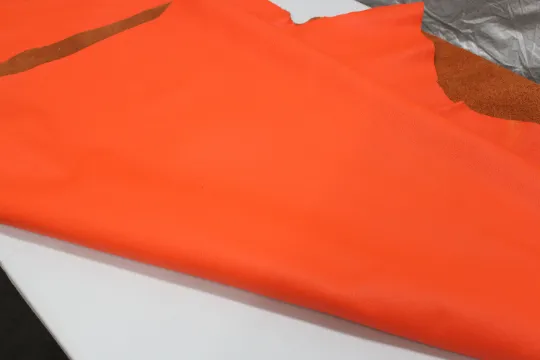 Orange Neon Floater  leather PRE CUT Pieces | 12"x12", 12"x18", 12"x24" Precuts Sheets