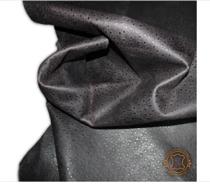 Ostrich Embossed Leather Dark Brown Pull Up: Leather 3 .5- 4.0 oz. | 1.4 - 1.6 mm - Leather for Projects - Leathercraft