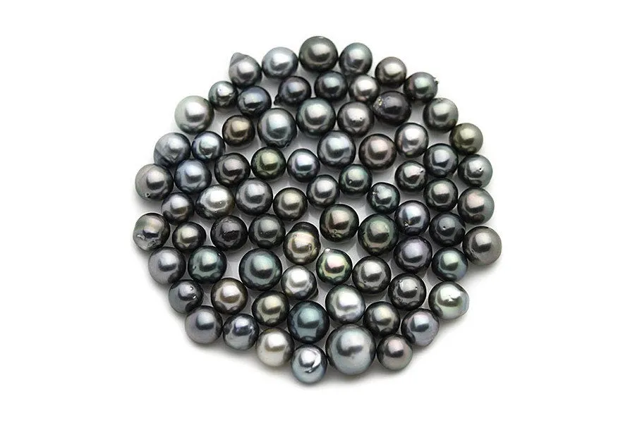 Oval Mid-dark Tahitian Loose pearls 8-9mm (Lot #102)
