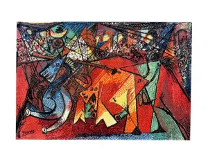 Pablo Picasso "Running of the Bulls" 1994 Ege Axminster Wool Rug