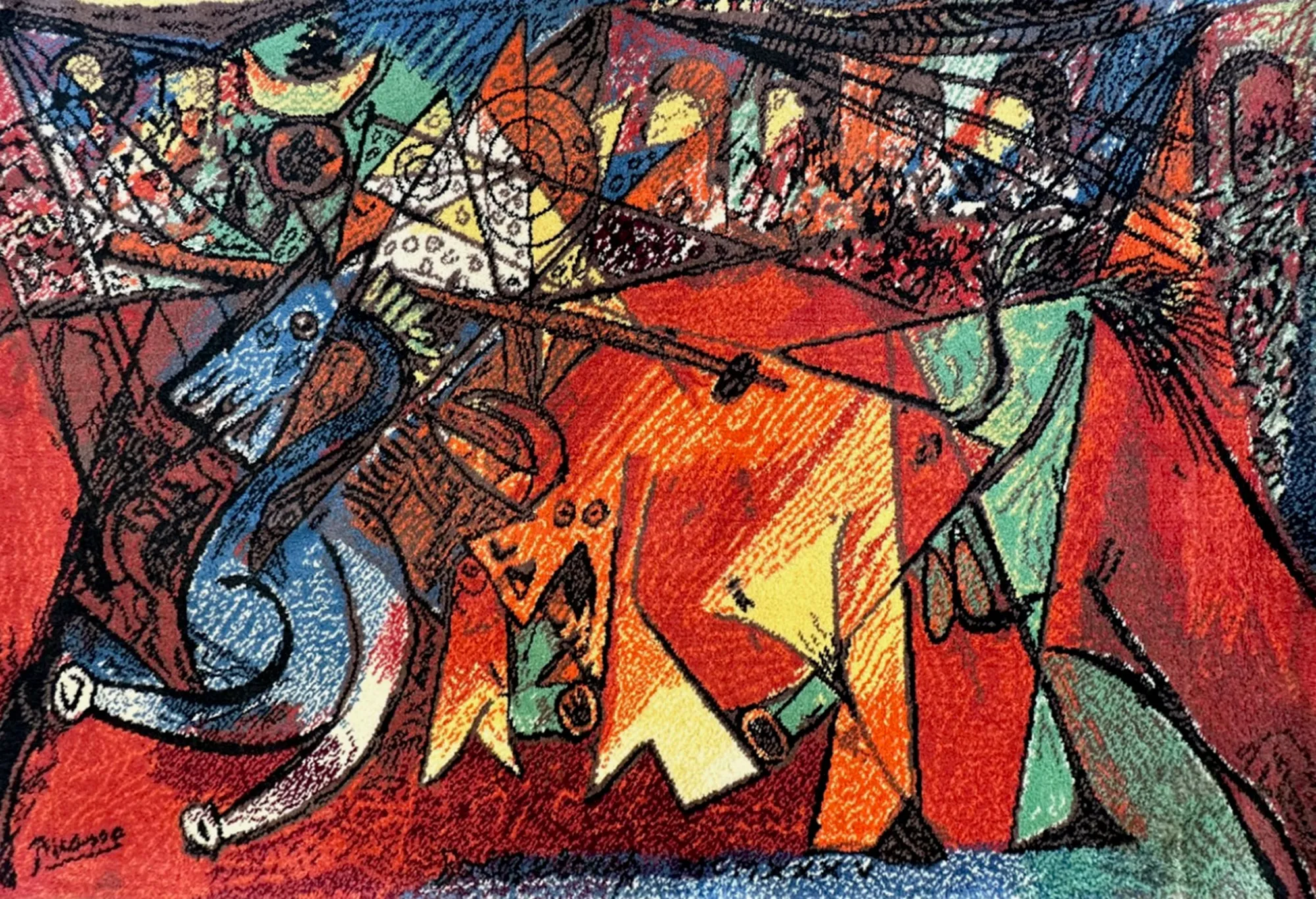 Pablo Picasso "Running of the Bulls" 1994 Ege Axminster Wool Rug