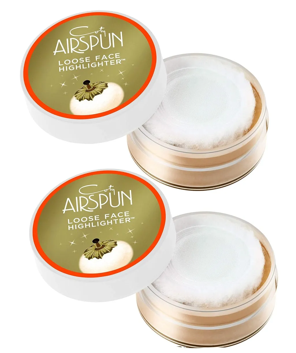 Pack of 2 Coty Airspun Loose Face Highlighter, Glow for Gold 300