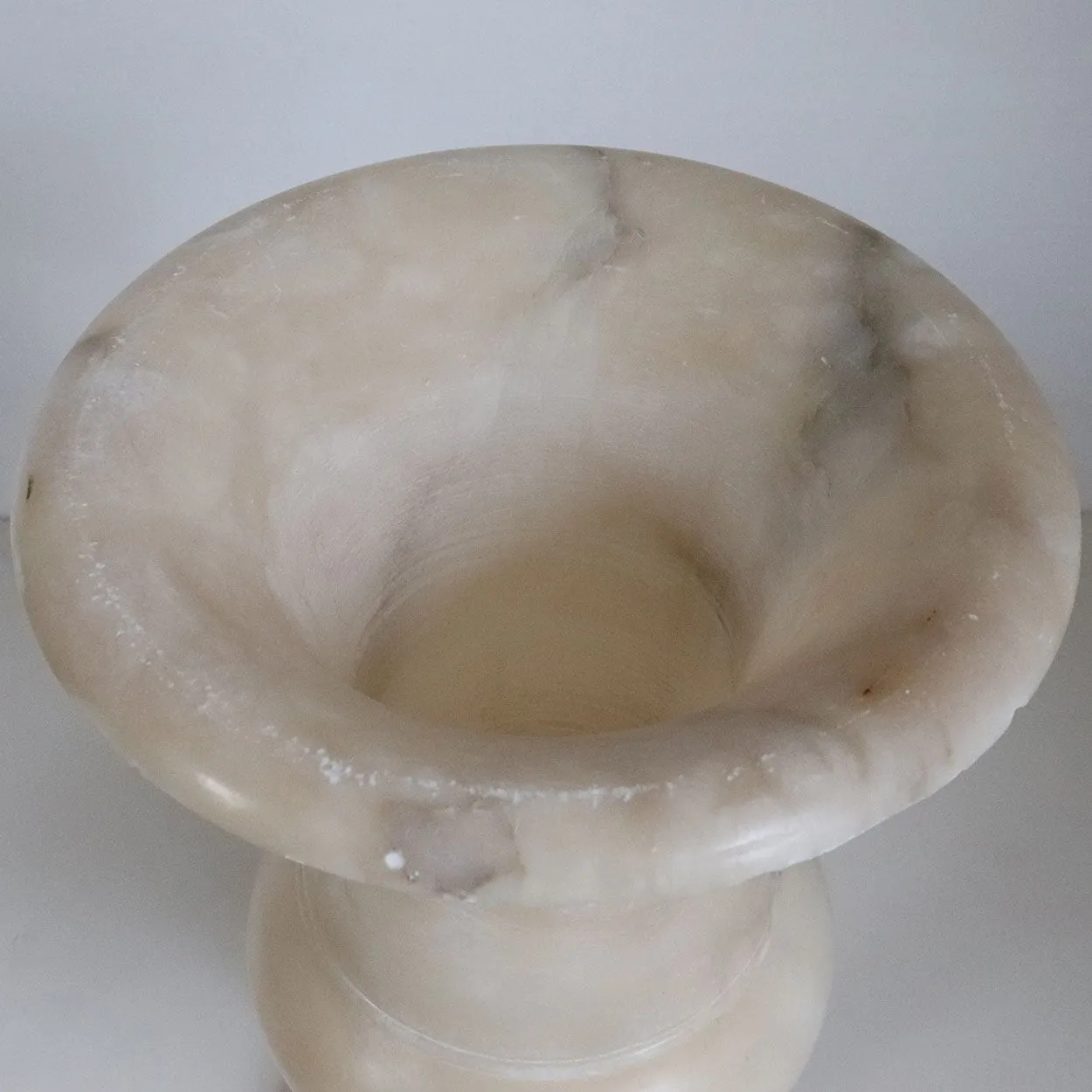 Pair Italian Neoclassical Alabaster Urns