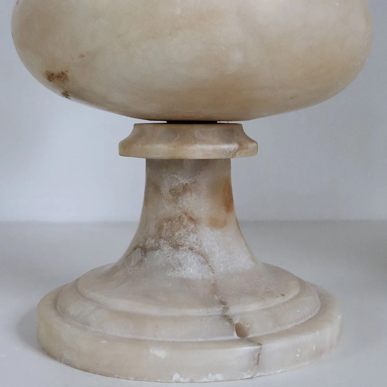 Pair Italian Neoclassical Alabaster Urns