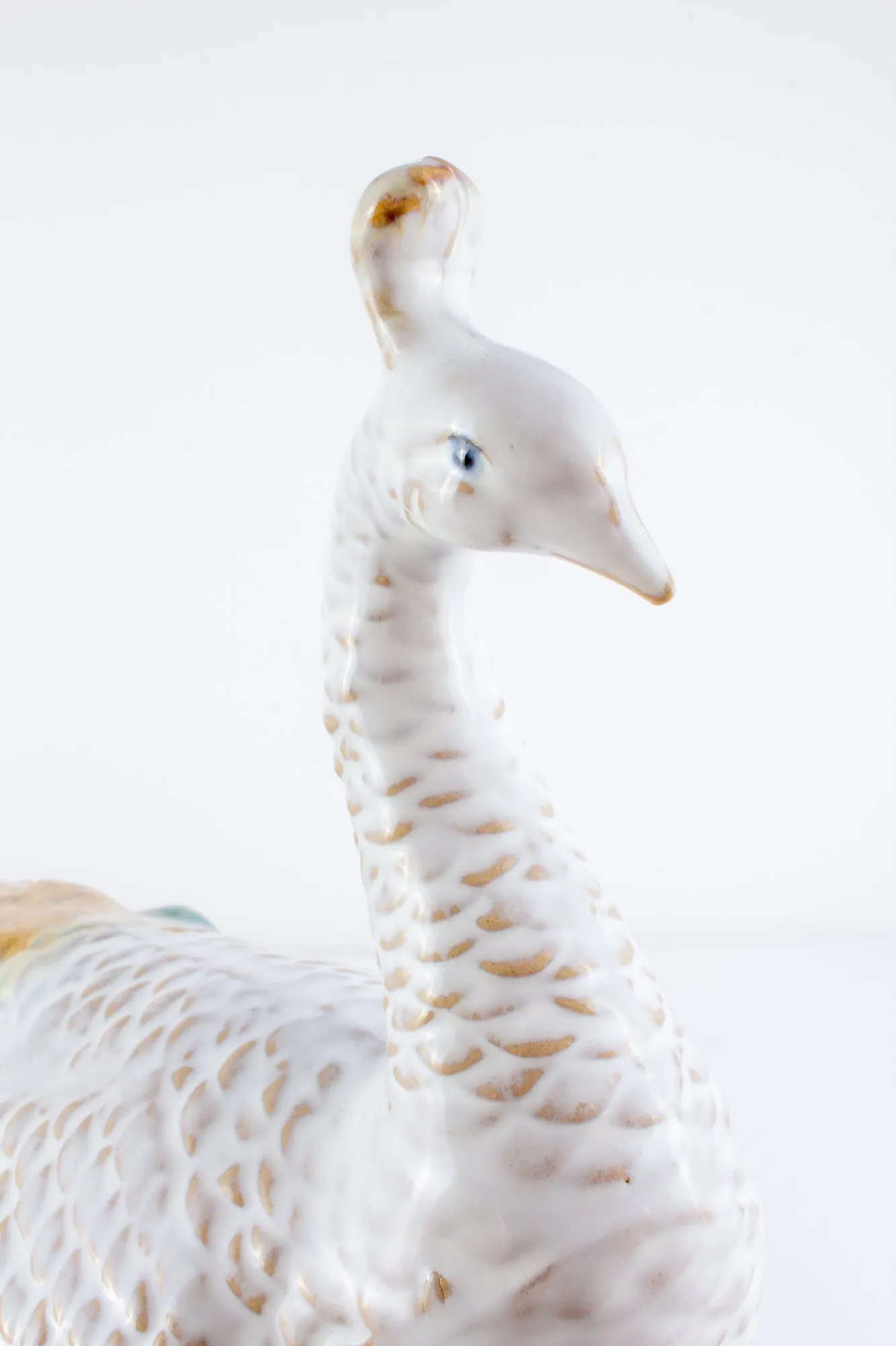 Pairing of Vintage Glazed Ceramic Peacock Figures