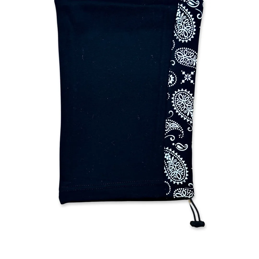 Paneled Joggers - Black Paisley