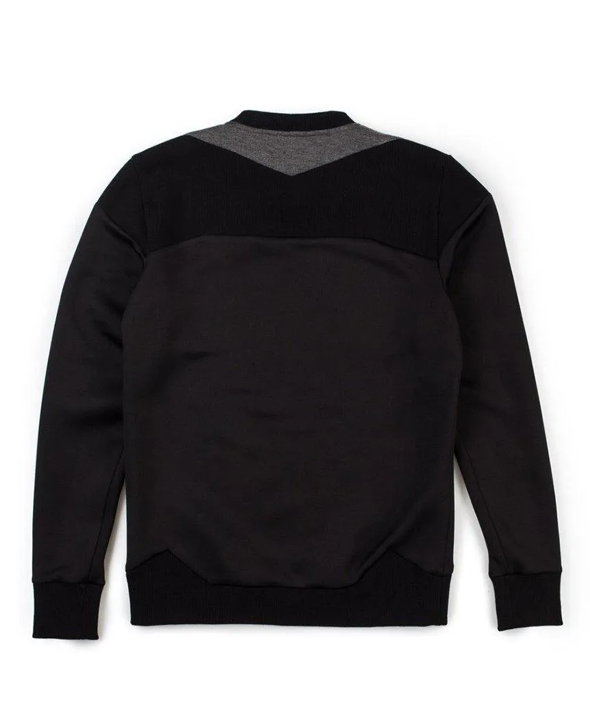 Paneled Neck Sweater Black