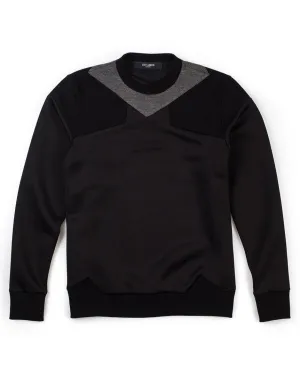 Paneled Neck Sweater Black