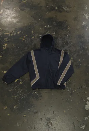 Paneled Nylon Anorak / Navy x Taupe