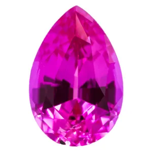 Pear Chatham Lab-Grown Pink Sapphire Gems