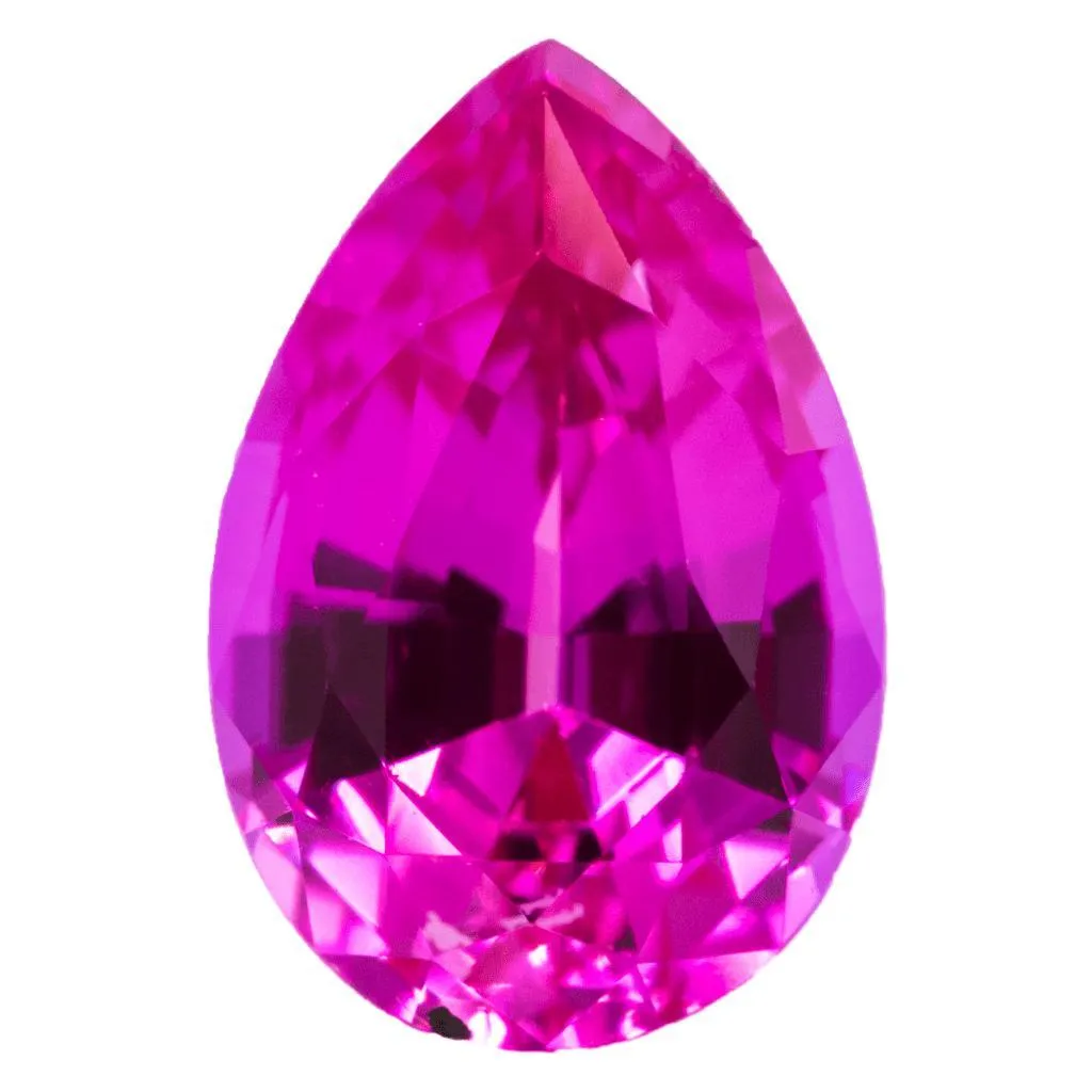 Pear Chatham Lab-Grown Pink Sapphire Gems
