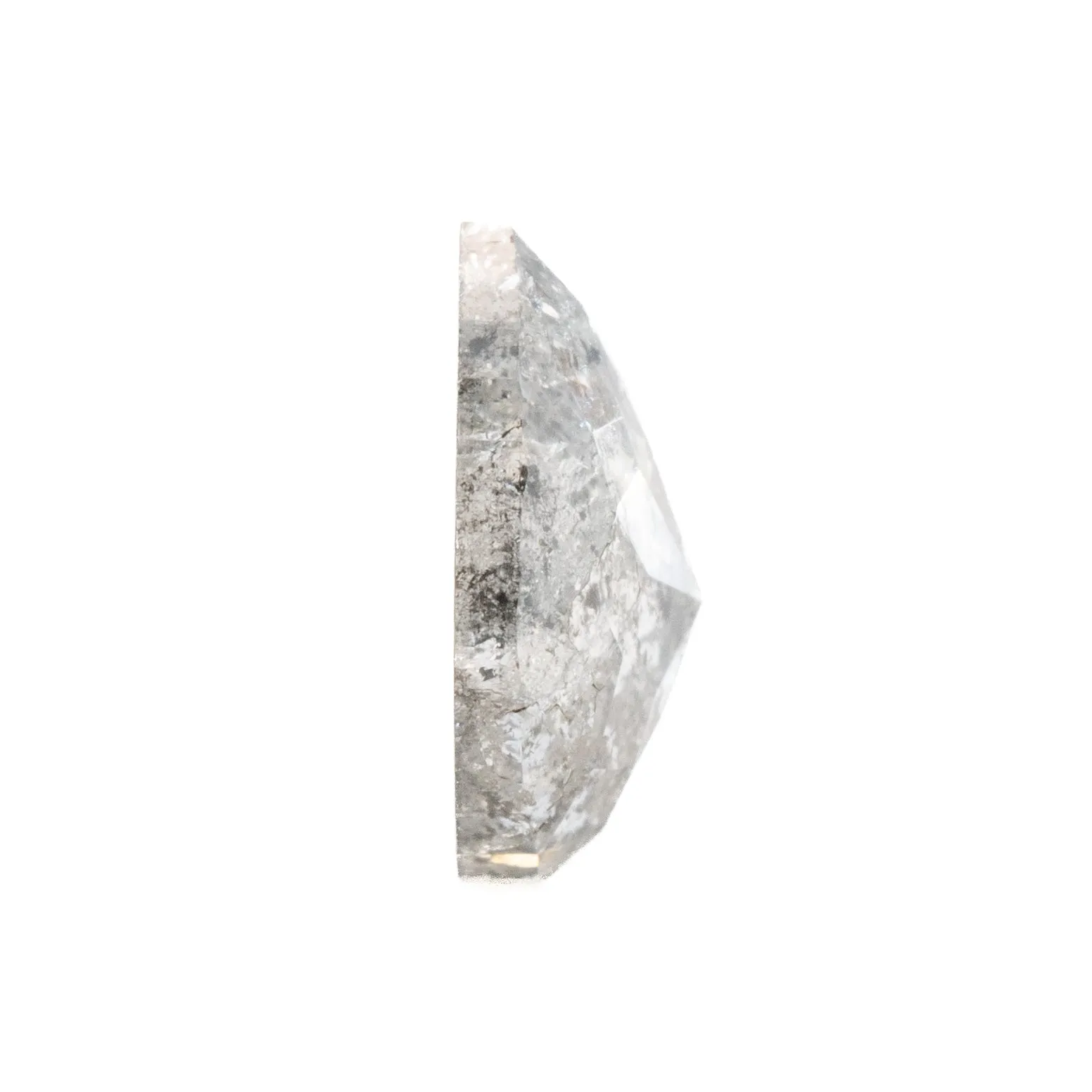 Pear Rose Cut Grey Salt   Pepper Diamond | 1.01ct