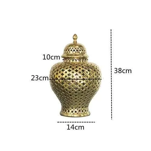 Pierced Ceramic Ginger Jar