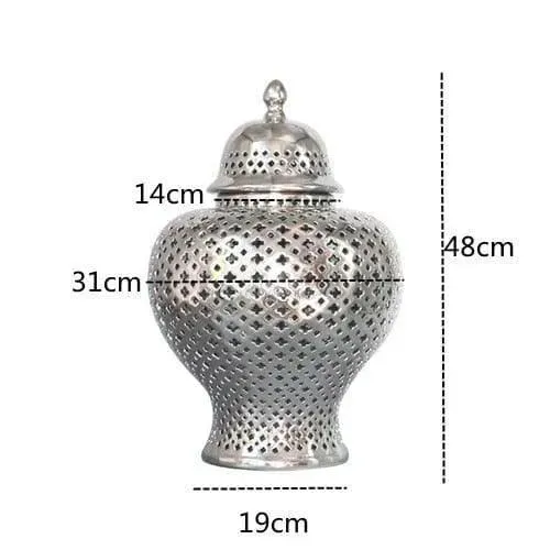Pierced Ceramic Ginger Jar