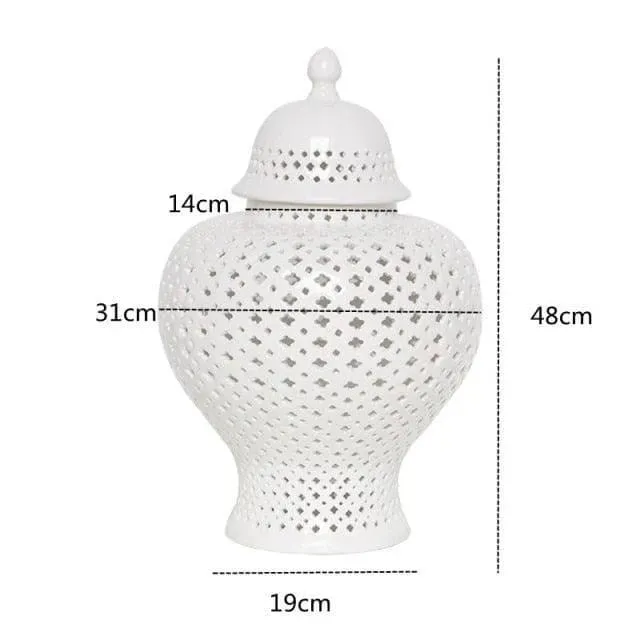 Pierced Ceramic Ginger Jar